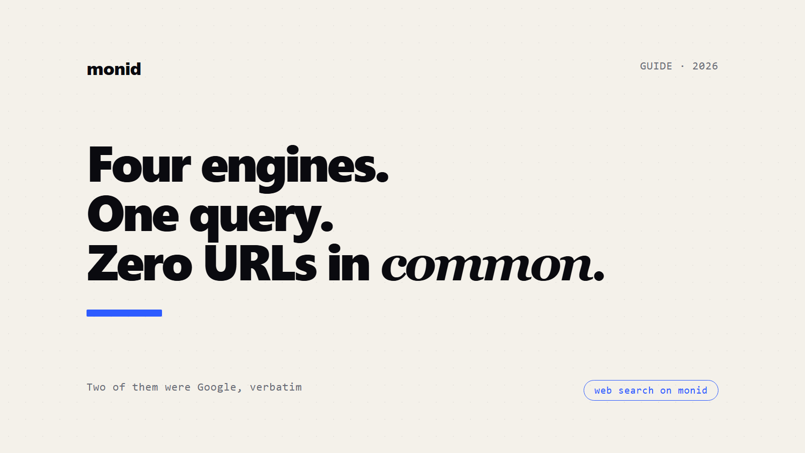 Tavily API, or One Key: Four Search Engines, One Query, Zero URLs in Common