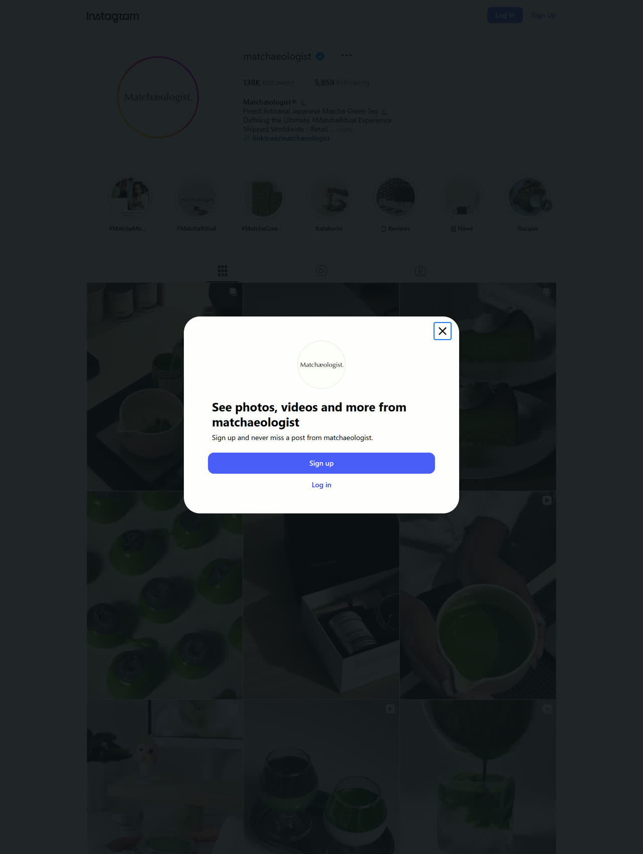 instagram.com, signed in